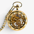 Gold Mechanical Skeleton Pocket Watch
